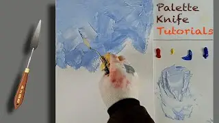 Palette knife painting techniques/sea boat and bird /acrylic painting for beginners