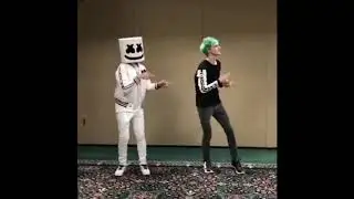 Ninja & Marshmello PON PON DANCE AND FORTNITE EMOTE