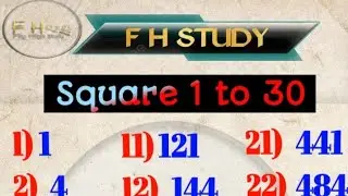 Square 1 to 30 || Live with me || @fhstudy780