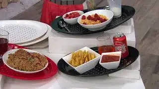 Set of 2 Oval Non-Slip Serving Trays on QVC