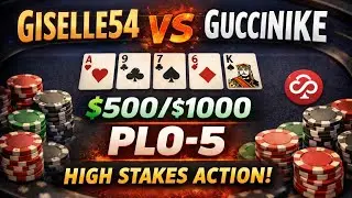 Giselle54 vs GucciNIKE | $500/$1000 PLO-5 High Stakes Hand Review (CoinPoker)
