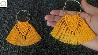 Easy macrame earring| Macrame hoop earring tutorial |Simple macrame earring| Earring making tutorial