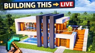 Minecraft Live 🏡 | Relaxing Modern House Build with Calm Music (No Commentary)