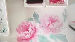 Peonies Painted With Dye Ink
