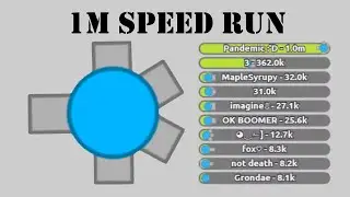 Diep.io | 1m Speed Run! Very Fast 1m Score in FFA! (Fighter)