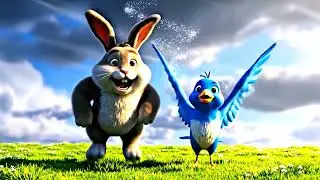 Milo and the Cloud Ladder 🌈 | Kids 3D Animation Story | Giant Rabbit & Bluebird Adventure