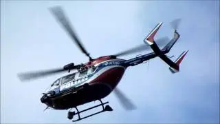 Polizeihubschrauber Th&uuml;ringen Habicht 10 (EC145 D-HTHC) Schwebeflug &uuml;ber Neustadt Orla