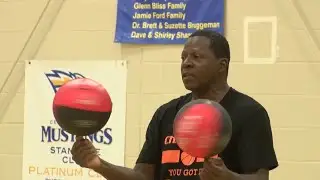 Basketball trickster Joe Odhiambo pays visit to Great Falls camp