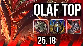 OLAF vs VOLIBEAR (TOP) | 6 solo kills | KR Master | 25.18