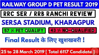 RRB Ranchi Group d PET Result Complete Analysis RRC SER ZONE