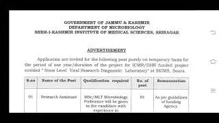 SKIMS SRINAGAR // JOBS