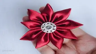 Hand Embroidery Super easy ribbon flower craft idea diy Ribbon Embroidery