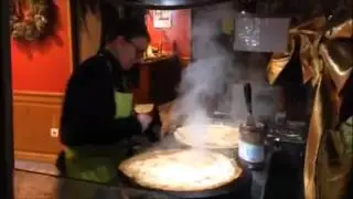 Crepe making in Alsace France