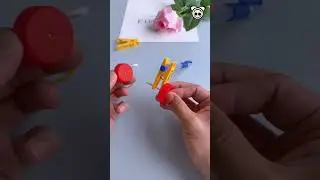 Creative DIY,Turn Pen and Bottle Caps into a Cool DIY Vehicle #Diy#BeeBakait #ytshorts