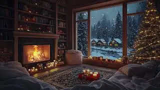 Thoughts Drifting in Winter Silence | Snowy Window and Gentle Piano for Calm Rest