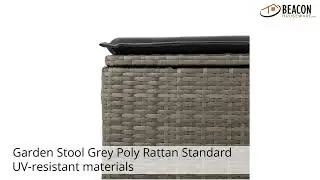 Garden Stool Grey Poly Rattan Standard UV-resistant materials
