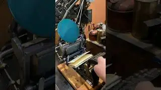 Making a red and green holiday print with a tabletop printing press
