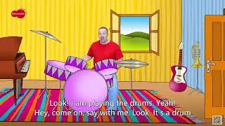 006  Play the Drums with Steve  English For Children  English For Kids