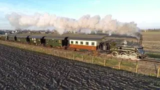 Stoomtrein Bello gefilmd met drone.