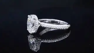 Oval Brilliant Cut Micro Pave Diamond Engagement Ring