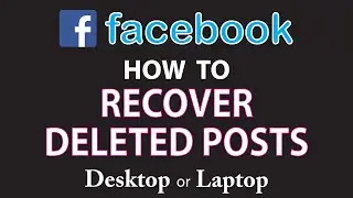 How To Recover A Deleted Post On Facebook | PC | 👍