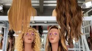 Wig Factory tour!! Is this your dream wall of wigs?? #Beautyforever Hair