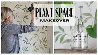 Plant Space Makeover ~ House Plant Arrangement ~ Plant room Makeover ~ DIY Wallpaper Installation