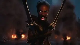 Divine Warrior Strikes Against Demon Invasion
