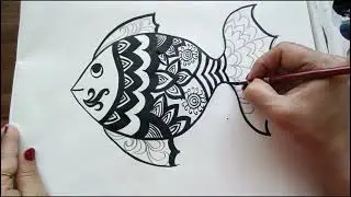 Asymmetrical Design#art#design#elementary#fishdesign#fish#blackandwhite#artcreationbyniloferr