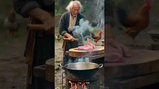 Cooking Meat in a Village Cauldron &mdash; Real Country Flavor 🍖🔥🏡 #rurallife #village