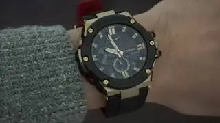 Watch Casio G-Shock 35th Anniversary Gold Tornado G-Steel GST-B100TFB-1AJR from Different Angles