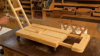 Perfect Useful Creative Woodworking Ideas // How To Make A Convenient Folding Shopping Cart