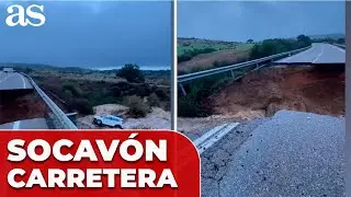 La BORRASCA CLAUDIA provoca un SOCAVÓN l Castillo de las Guardas (Sevilla)