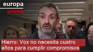 Hierro responde a Mañueco que a Vox no le hacen falta cuatro años para cumplir sus compromisos