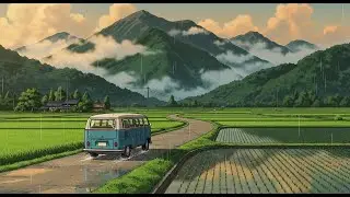☕ Sunset Road Trip &mdash; Cozy Ghibli Lofi Ambience
