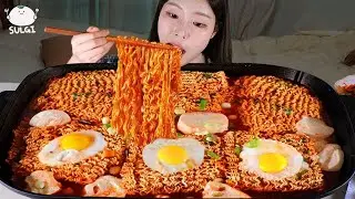 Spicy noodles with pork and egg Fry mukbang #youtubevideo #yummy ​#Mukbang​ #ASMR​ #먹방​ 