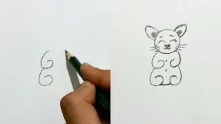 Cat Drawing With Number 66 - Cute Cat Drawing By Numbers - Easy Drawings - How To Draw A Cat
