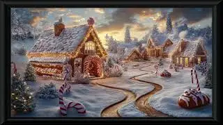 Christmas Gingerbread House Art 4K &ndash; Luxury TV Holiday Wall Display