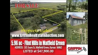 Aerial Video of the 5.96 acres in Matfield Green (101 Evans St, Matfield Green, Chase Co, Kansas)