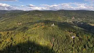 Captivating Aerial View of a Vibrant Forest and Scenic Hills Vibrantly Painted in Autumn Colors