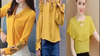 Shirts designs in yellow color | shirts for girls Latest designs 2020