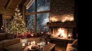 Relaxing Winter Cabin Ambience with Fireplace ❄️ | Cozy Sleep Music