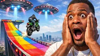 Franklin Shocked 😨 Alien Ke Neeche Bike Jump | GTA 5 Extreme Stunt |Circuit Racing Gameplay #cargame
