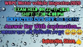 MVI-2020 ANSWER KEY WITH EXPLANATION।Held on 22-11-2020।2:30-4:00Pm। also helpful for others exam