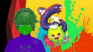 Slime-San: Prey Slime (hopefully) escaping from the stomach of the worm!