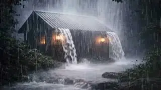 The sound of rain in the middle of the forest and the fast and soothing roar of the river | for slee