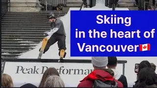 Skiing in downtown of Vancouver🇨🇦❄️⛷️