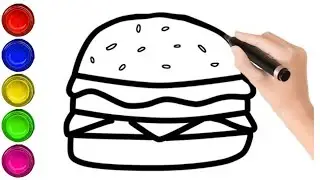 easy drawing,  drawing, how to draw ,burger drawing, colouring, traing, hickory dickory dock, abcd