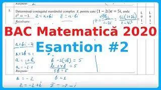 BAC MATEMATICA Eșantion Nr. 2 Real 2020. Rezolvare completa  | Examen.md
