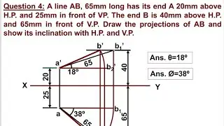 PROJECTION OF LINE - 4 (English)  | Engineering Graphics